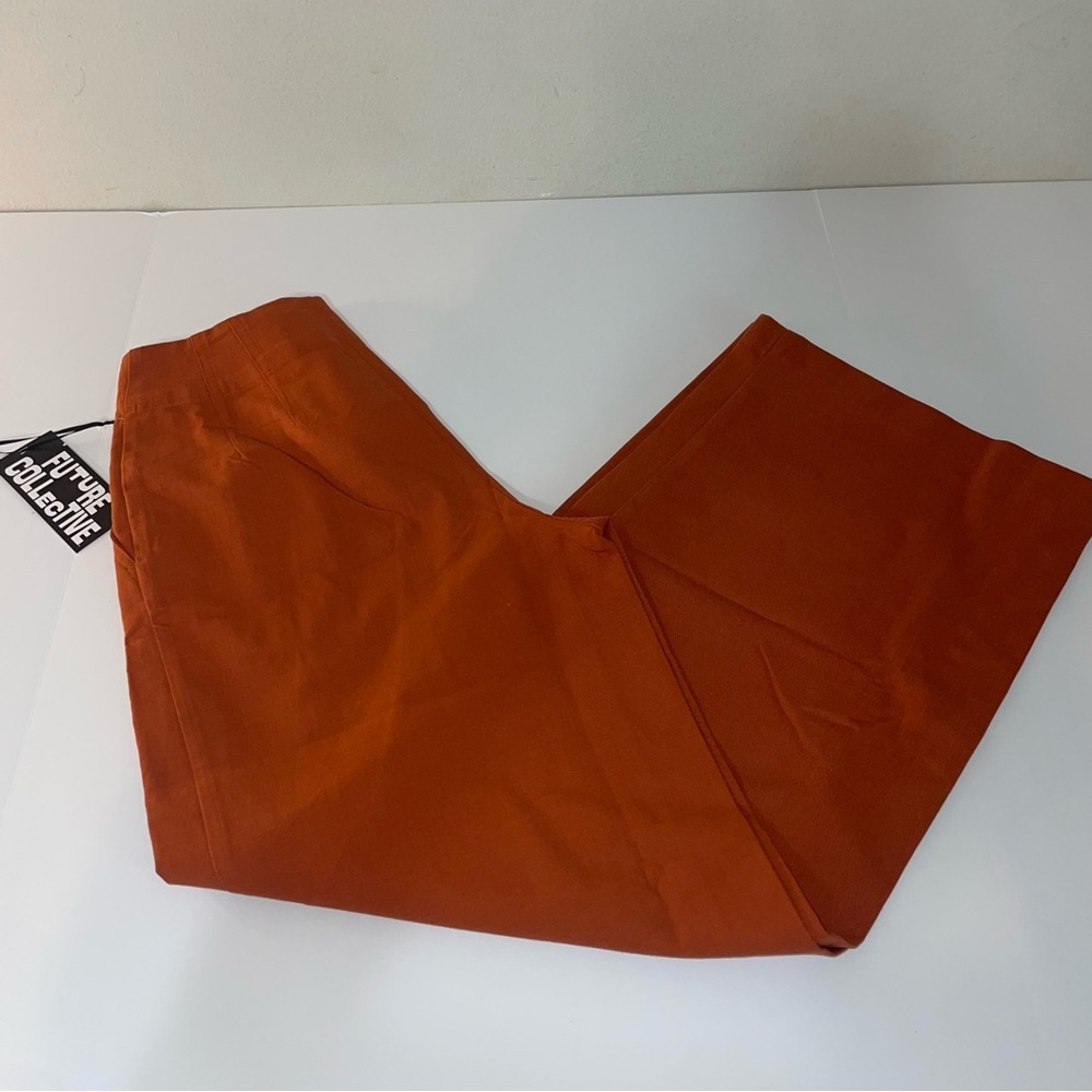 Future Collective Target Rust Orange Pants Wide Leg High Waist Fall Size 0 NEW - Picture 11 of 16